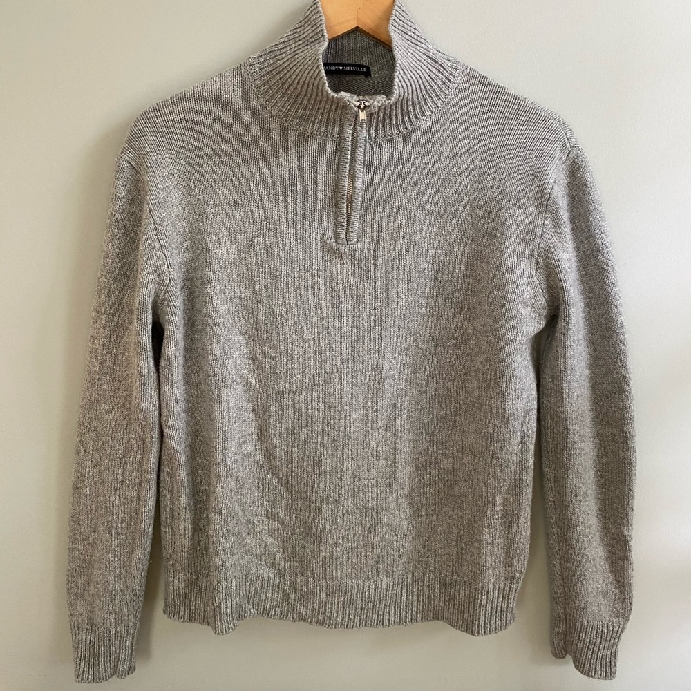 Gray Quarter Zip Sweater